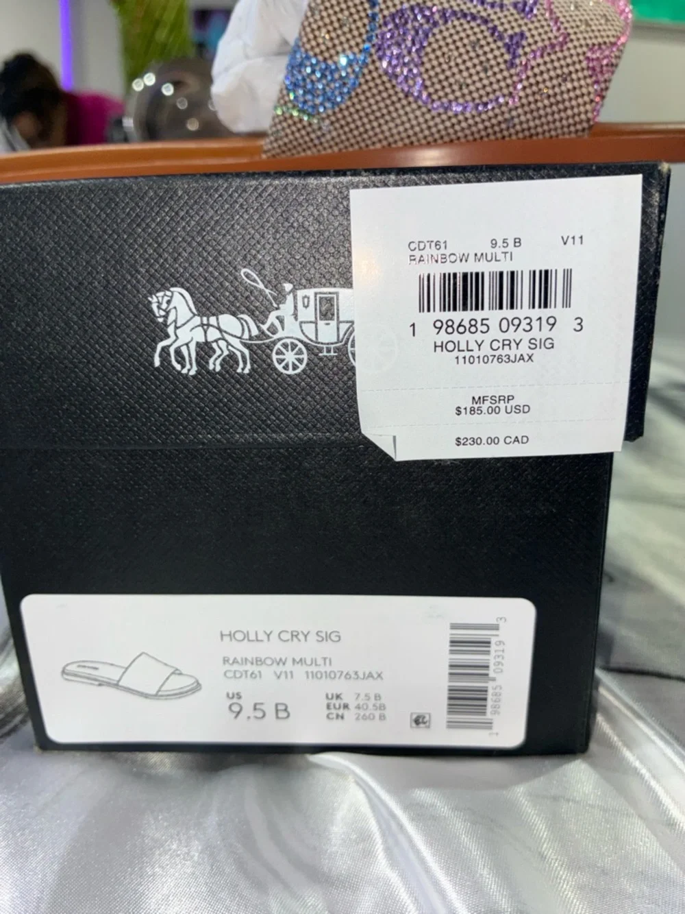 Coach Jacquard Rainbow Logo Slide Sandals - Picture 3 of 4